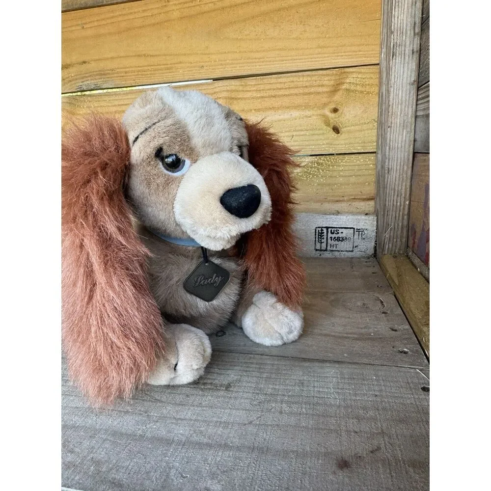 Disney Lady And The Tramp Stuffed Lady Dog With Collar‎ Metal Name Plate